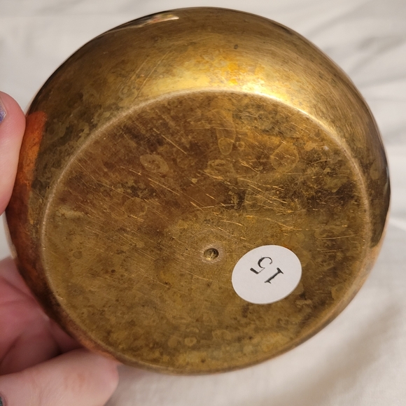 Brass Cloissonne Vase With Dragonfly and Floral Details - Picture 6 of 6